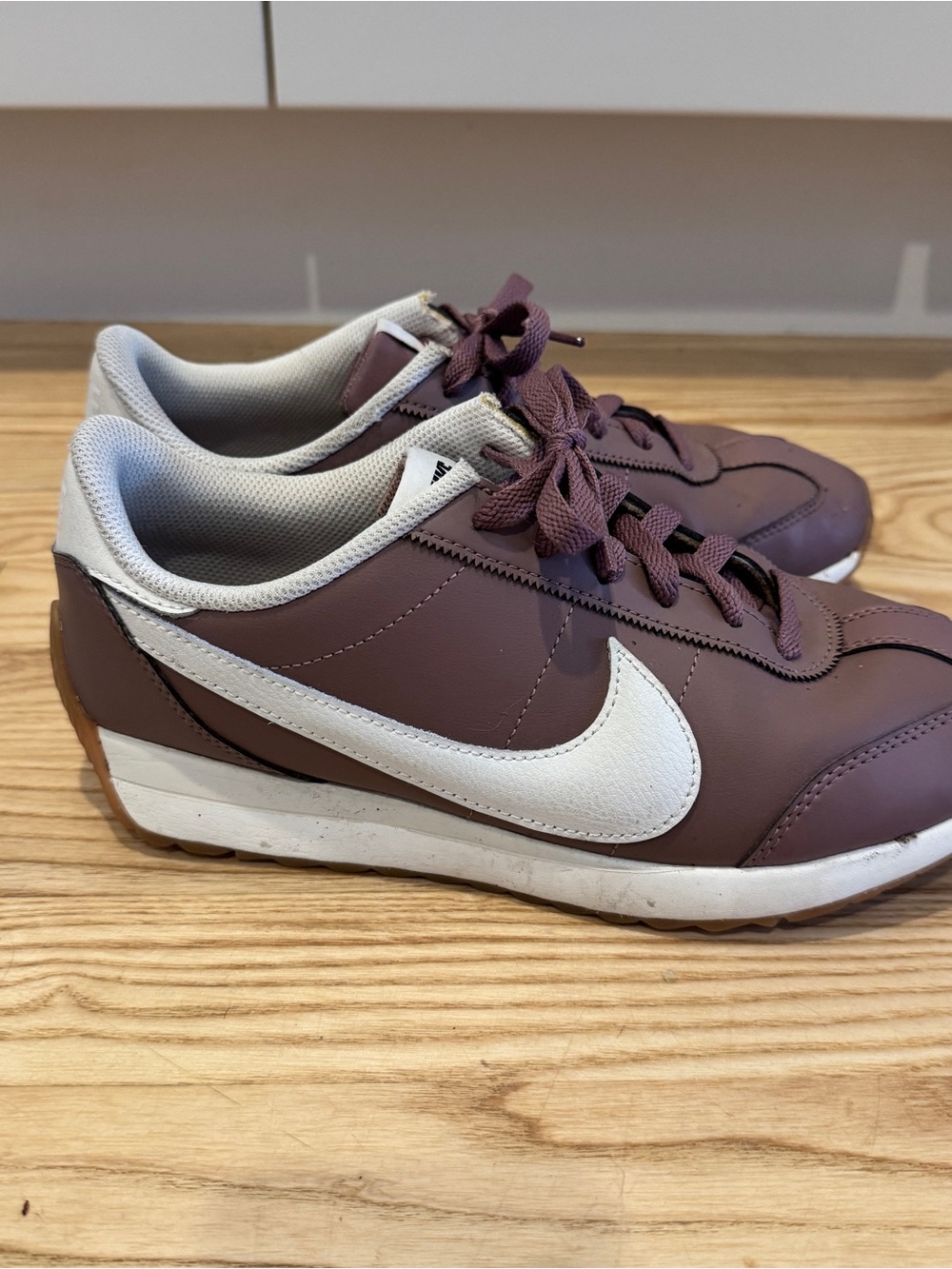 Nike Women's Plum Lace-Up Sneakers with White Swoosh